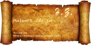 Halpert Zéta névjegykártya